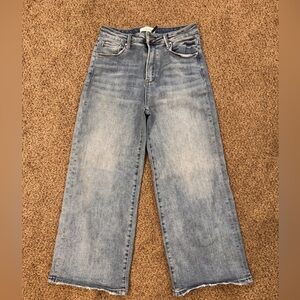 Risen high rise wide leg cropped jean